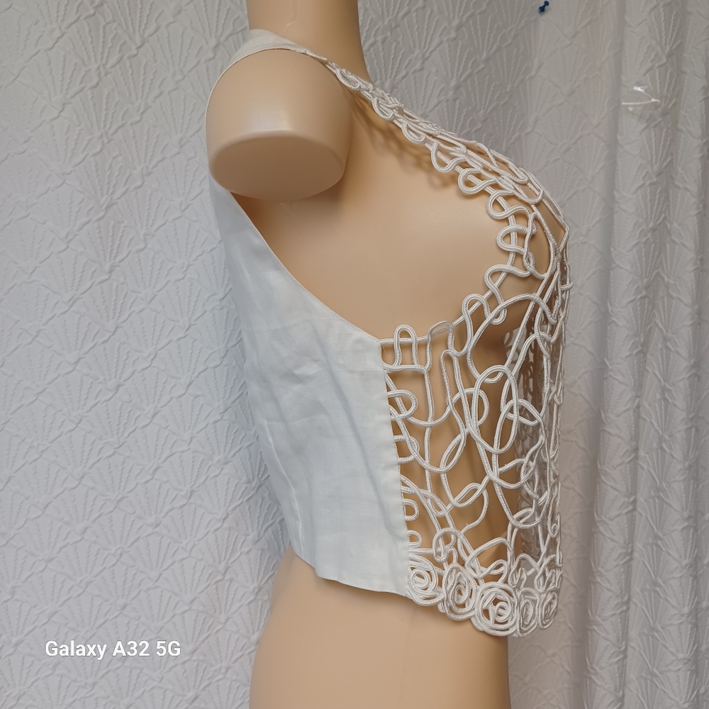 Ravel Women Vest White and Black Textured Fabric Size M - Picture 9 of 16